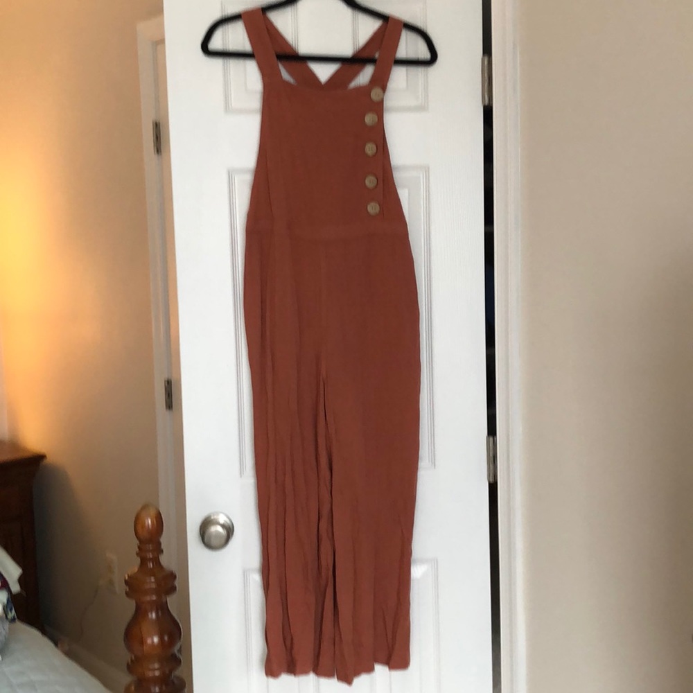 Universal Thread Orange Linen Overalls